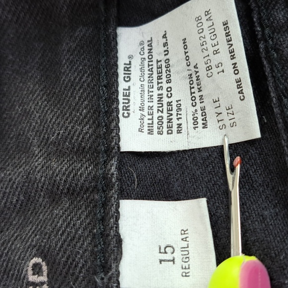 Cruel Girl Relaxed Fit Faded Black Size 15 Reg - Picture 11 of 16
